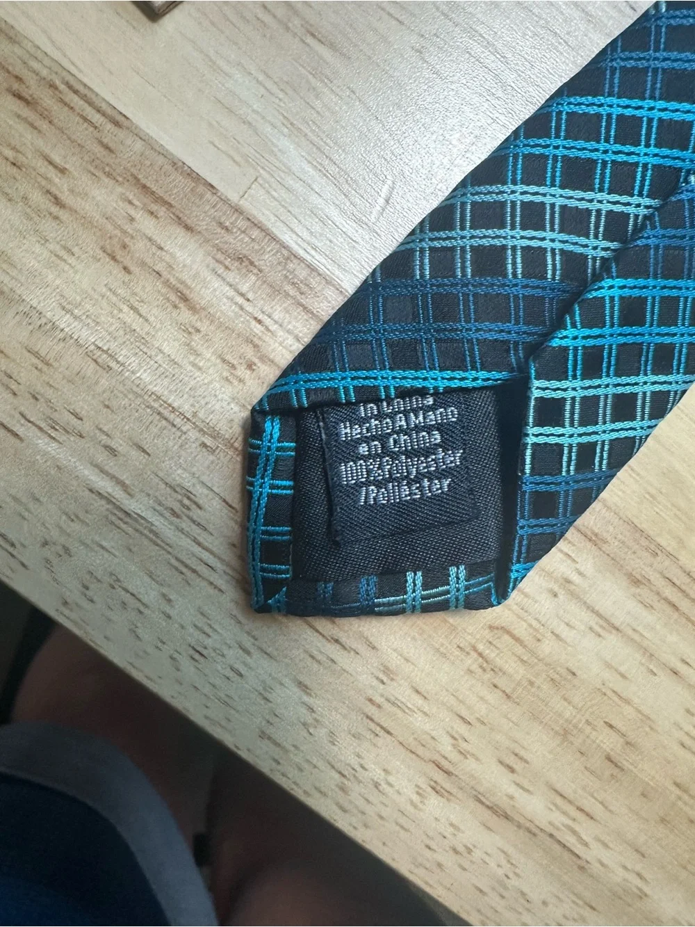 Men's CM Gold series Teal Plaid 64” long Tie - Modern Diagonal Pattern
